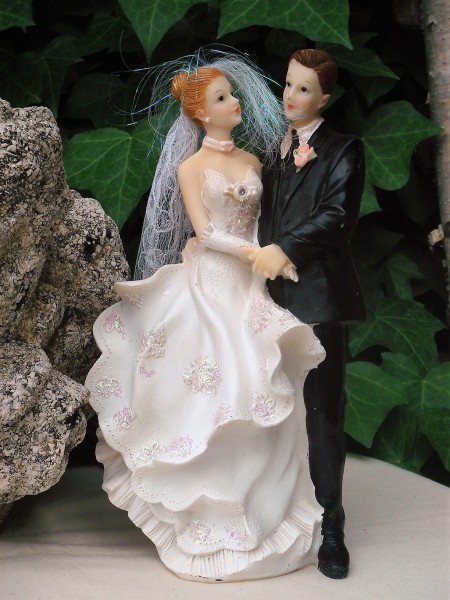 Tortenfigur Tortenaufsatz zur Hochzeit Brautpaar 21 cm TA0055