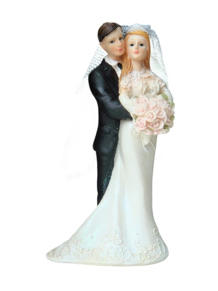 Tortendeko Tortenfigur Tortenaufsatz zur Hochzeit Brautpaar 12 cm TA0085