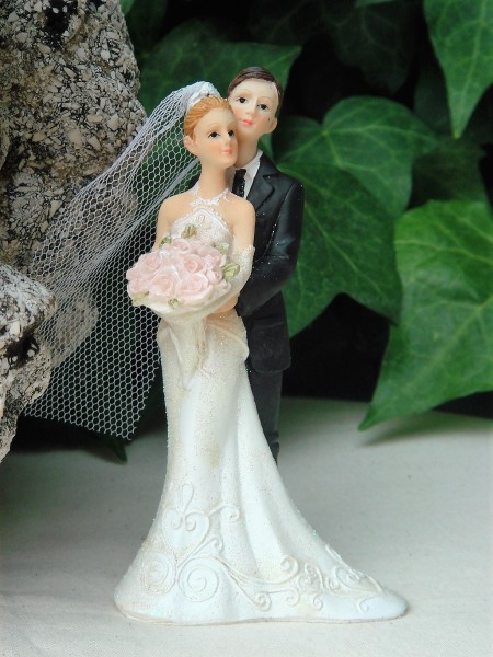 Tortendeko Tortenfigur Tortenaufsatz zur Hochzeit Brautpaar 12,5 cm TA0086
