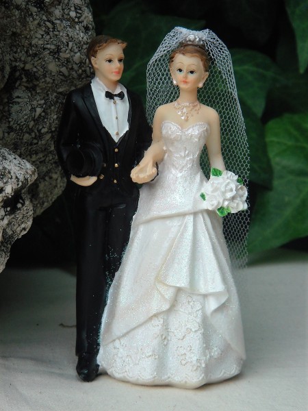 Tortendeko Tortenfigur Tortenaufsatz zur Hochzeit Brautpaar 12 cm TA0087