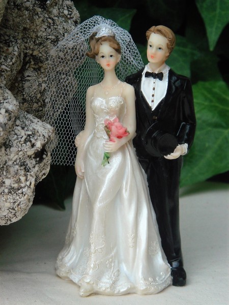 Tortendeko Tortenfigur Tortenaufsatz zur Hochzeit Brautpaar 12 cm TA0090