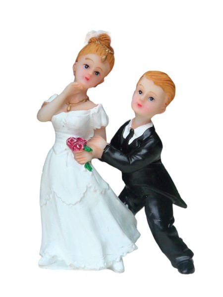 Tortendeko Tortenfigur Tortenaufsatz zur Hochzeit Brautpaar 10 cm TA0093