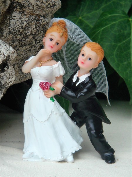 Tortendeko Tortenfigur Tortenaufsatz zur Hochzeit Brautpaar 10 cm TA0093
