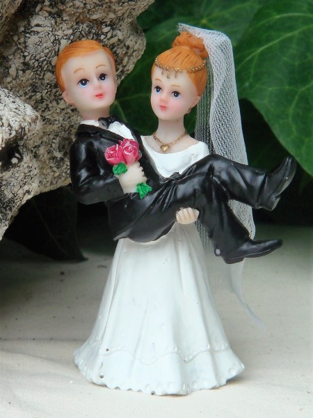 Tortendeko Tortenfigur Tortenaufsatz zur Hochzeit Brautpaar 9 cm TA0094