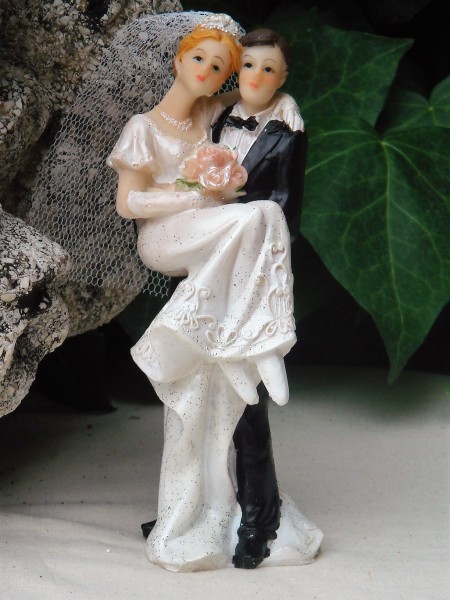 Tortendeko Tortenfigur Tortenaufsatz zur Hochzeit Brautpaar 13 cm TA0095