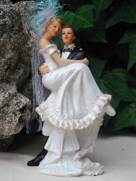 Tortendeko Tortenfigur Tortenaufsatz zur Hochzeit Brautpaar 18 cm TA0100