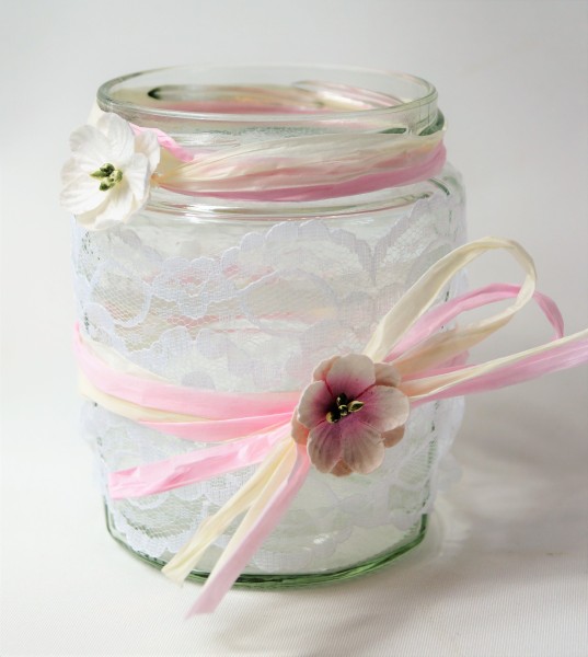 SONDERANGEBOT ** 5 x Windlicht Hochzeit Tischdeko Vintage Spitze TD0071