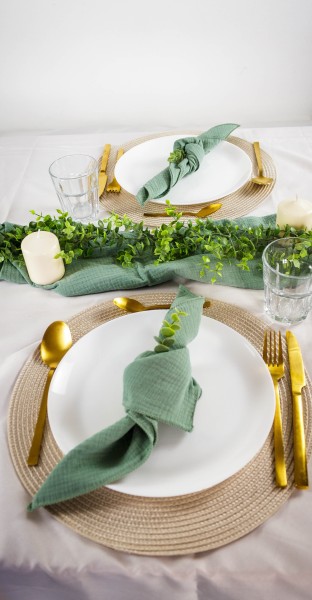 Vermietung von Platzsets creme, rund, Durchmesser: 38 cm, 1,00 EUR / Stück