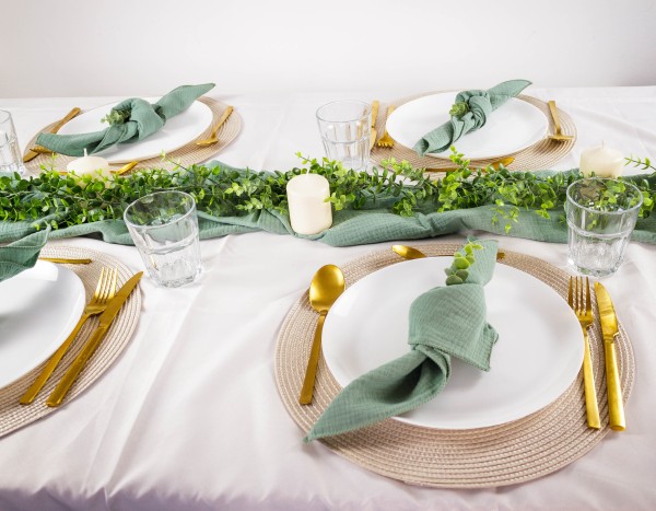 Vermietung von Platzsets creme, rund, Durchmesser: 38 cm, 1,00 EUR / Stück