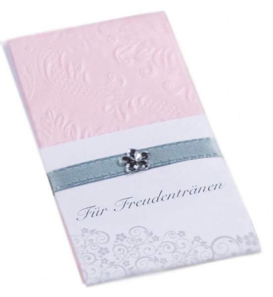 10 Taschentücher Freudentränen Hochzeit TT0033 rosa