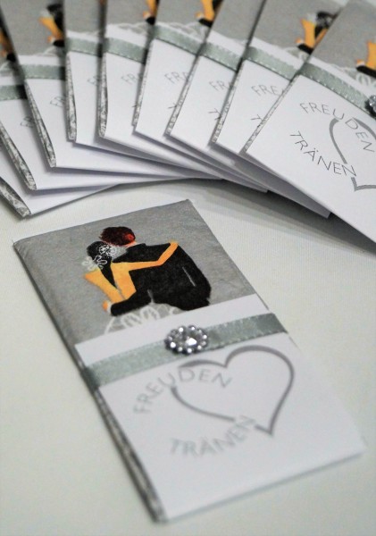 10 Taschentücher Freudentränen Hochzeit TT0061 grau Brautpaar