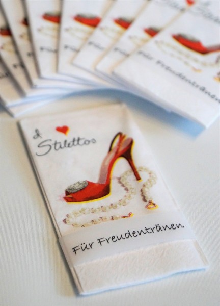 10 Taschentücher Freudentränen Hochzeit TT0065 High Heels