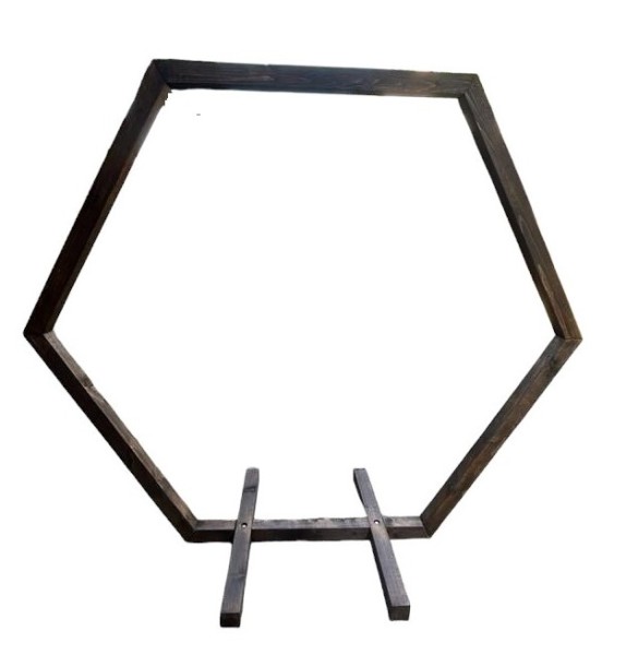 Traubogen zur Hochzeit Holz Hexagon Verleih / 60 €