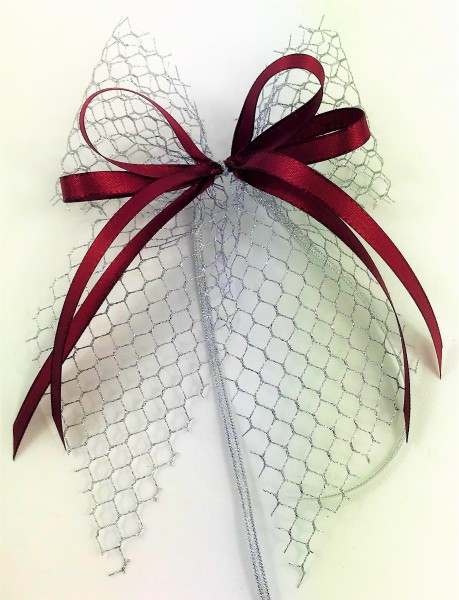 Weihnachtsschleifen Schleifen Geschenke Weihnachten WS1820 im 10er Set - silber, bordeaux