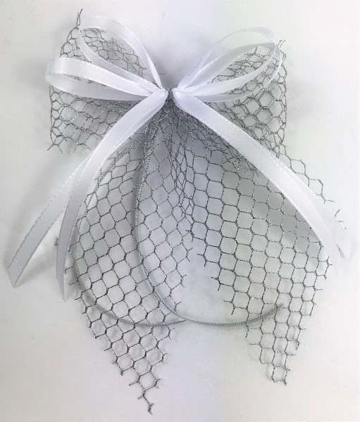 Weihnachtsschleifen Schleifen Geschenke Weihnachten WS1824 im 10er Set - weiß, silber