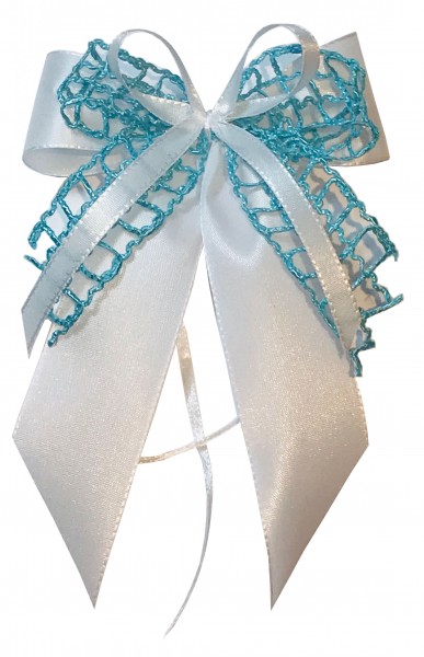 Weihnachtsschleifen Schleifen Geschenke Weihnachten WS1907 im 10er Set - türkis, weiß