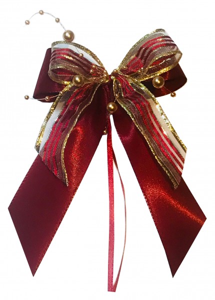 Weihnachtsschleifen Schleifen Geschenke Weihnachten WS1915 im 10er Set - bordeaux gold