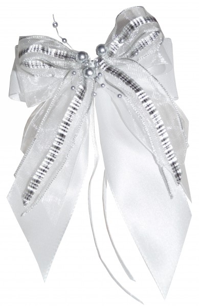 Weihnachtsschleifen Schleifen Geschenke Weihnachten WS1935 im 10er Set - weiß, grau, silber