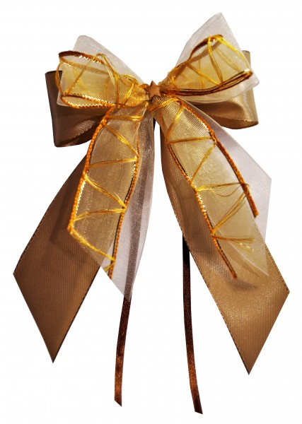Weihnachtsschleifen Schleifen Geschenke Weihnachten WS1976 im 10er Set - cappucino, orange, gold