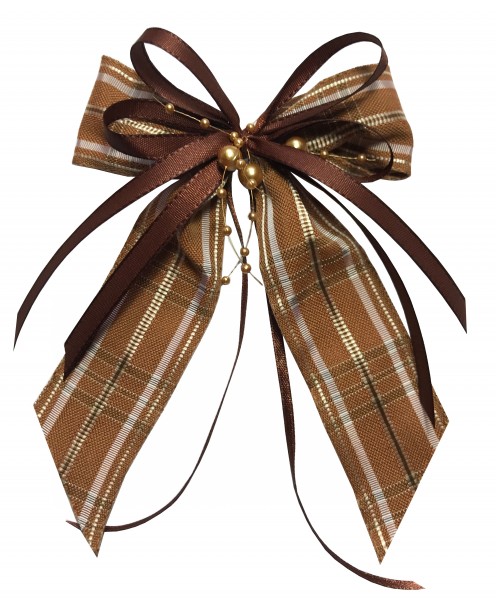 Weihnachtsschleifen Schleifen Geschenke Weihnachten WS2009 im 10er Set - braun, gold