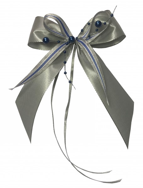 Weihnachtsschleifen Schleifen Geschenke Weihnachten WS2024 im 10er Set - grau, silber, blau