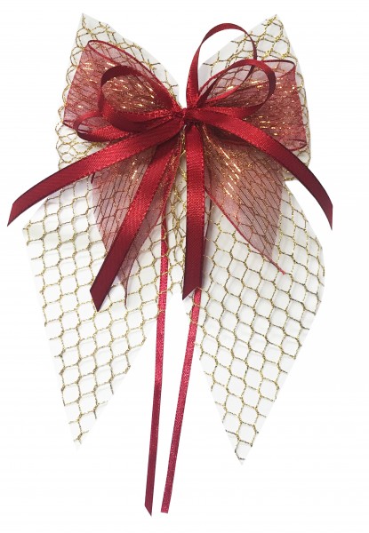 Weihnachtsschleifen Schleifen Geschenke Weihnachten WS2027 im 10er Set - gold, bordeaux