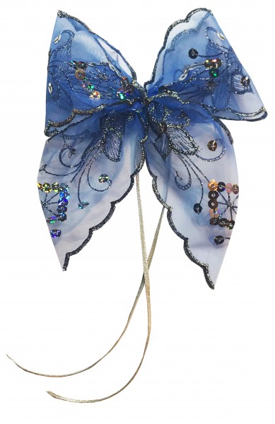 Weihnachtsschleifen Schleifen Geschenke Weihnachten WS2040 im 10er Set -  blau, silber