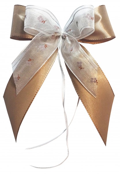 Weihnachtsschleifen Schleifen Geschenke Weihnachten WS2052 im 10er Set - cappuccino, creme