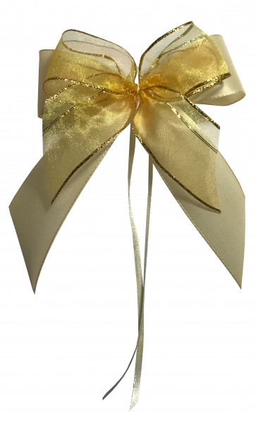 Weihnachtsschleifen Schleifen Geschenke Weihnachten WS2056 im 10er Set - creme, gold