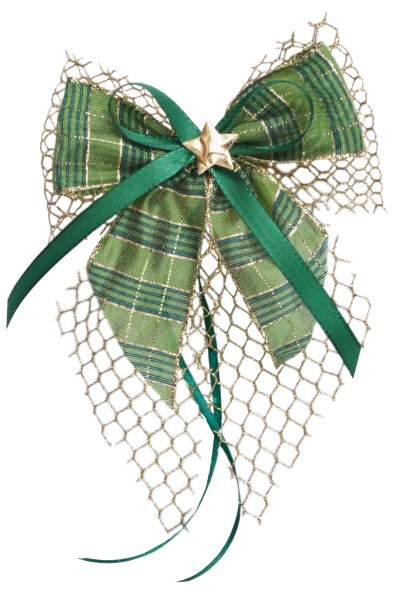 Weihnachtsschleifen Schleifen Geschenke Weihnachten WS2204 im 10er Set - gold, grün