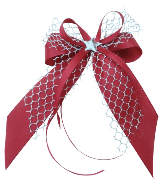 Weihnachtsschleifen Schleifen Geschenke Weihnachten WS2211 im 10er Set - weinrot, bordeaux, silber