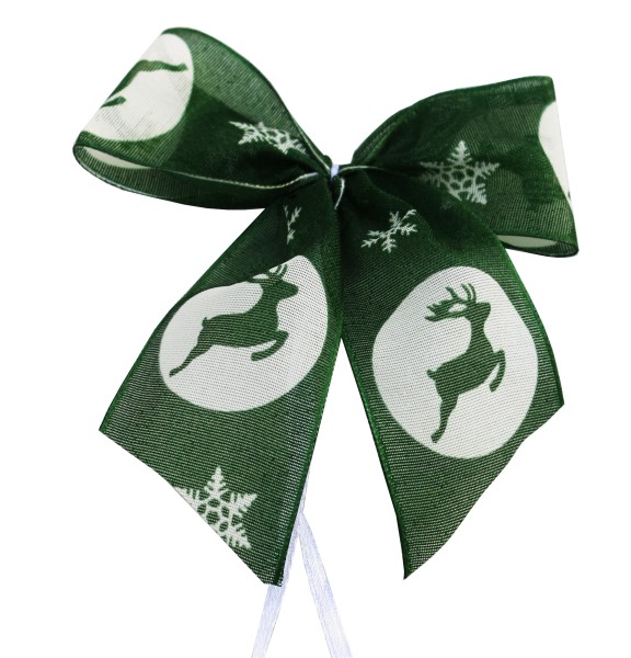 Weihnachtsschleifen Schleifen Geschenke Weihnachten WS2223 im 10er Set - grün, weiß
