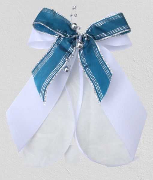 Weihnachtsschleifen Schleifen Geschenke Weihnachten WS2250 im 10er Set - weiß, blau, silber