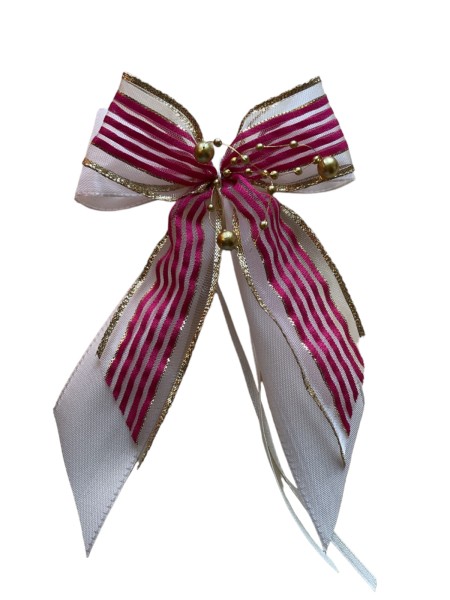 Weihnachtsschleifen Schleifen Geschenke Weihnachten WS2313 im 10er Set - pink, creme, gold