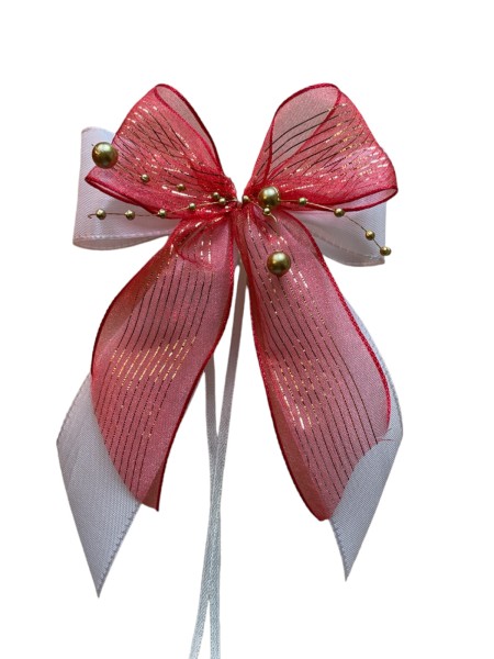Weihnachtsschleifen Schleifen Geschenke Weihnachten WS2315 im 10er Set - rot, creme, gold