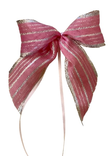 Weihnachtsschleifen Schleifen Geschenke Weihnachten WS2322 im 10er Set -  rosa, silber