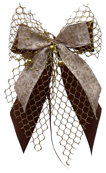 Weihnachtsschleifen Schleifen Geschenke Weihnachten WS2344 im 10er Set - braun, creme, beige, gold