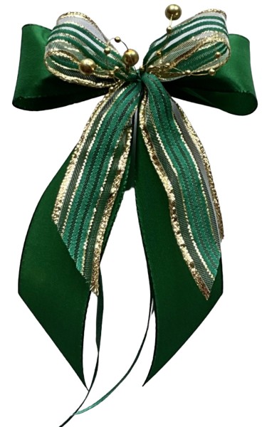 Weihnachtsschleifen Schleifen Geschenke Weihnachten WS2374 im 10er Set - grün, gold