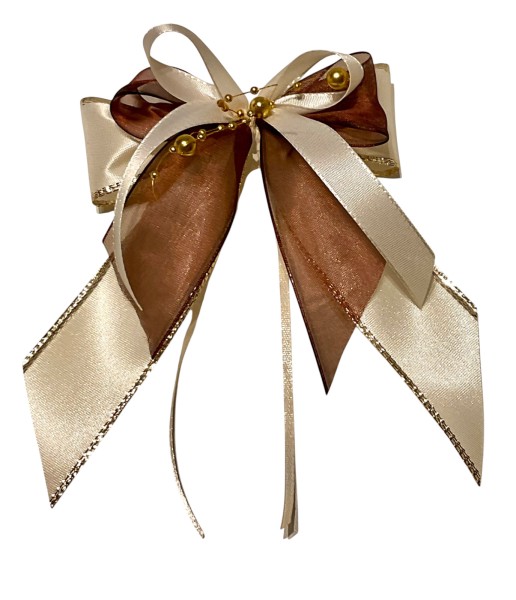 Weihnachtsschleifen Schleifen Geschenke Weihnachten WS2410 im 10er Set - creme, gold, braun