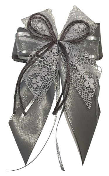 Weihnachtsschleifen Schleifen Geschenke Weihnachten WS2412 im 10er Set - weiß. silber, grau VINTAGE