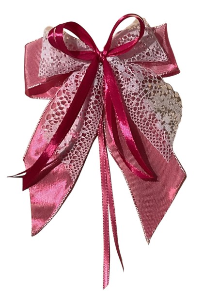 Weihnachtsschleifen Schleifen Geschenke Weihnachten WS2428 im 10er Set - weiß, pink, altrosa VINTAGE