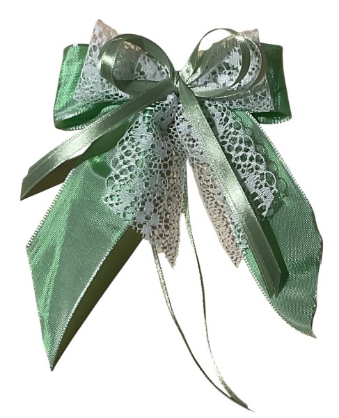 Weihnachtsschleifen Schleifen Geschenke Weihnachten WS2436 im 10er Set - grün, hellgrün, weiß VINTAGE