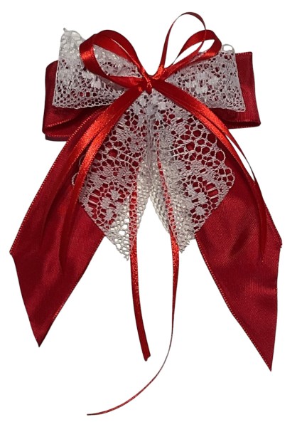 Weihnachtsschleifen Schleifen Geschenke Weihnachten WS2438 im 10er Set - rot, weiß VINTAGE