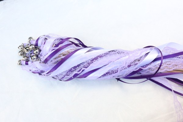 SONDERANGEBOT ** Wedding Wands mit Spitze flieder lila - 10 Stück