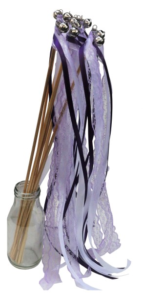 SONDERANGEBOT ** Wedding Wands mit Spitze flieder lila - 10 Stück