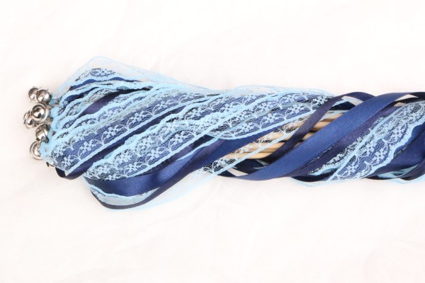 Wedding Wands mit Spitze hellblau dunkelblau - 10 Stück