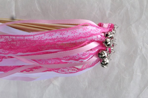 Wedding Wands mit Spitze pink rosa - 10 Stück