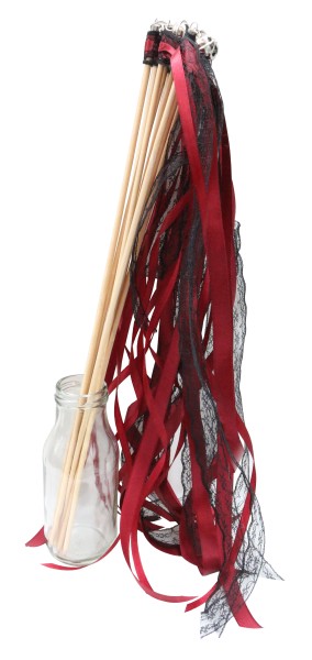 Wedding Wands mit Spitze schwarz bordeaux - 10 Stück
