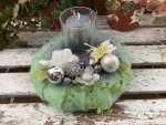 Adventskranz Adventsgesteck ADV2405 - mint, grau