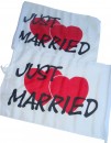 Autoflagge Just Married mit Herzen (2 Stück)